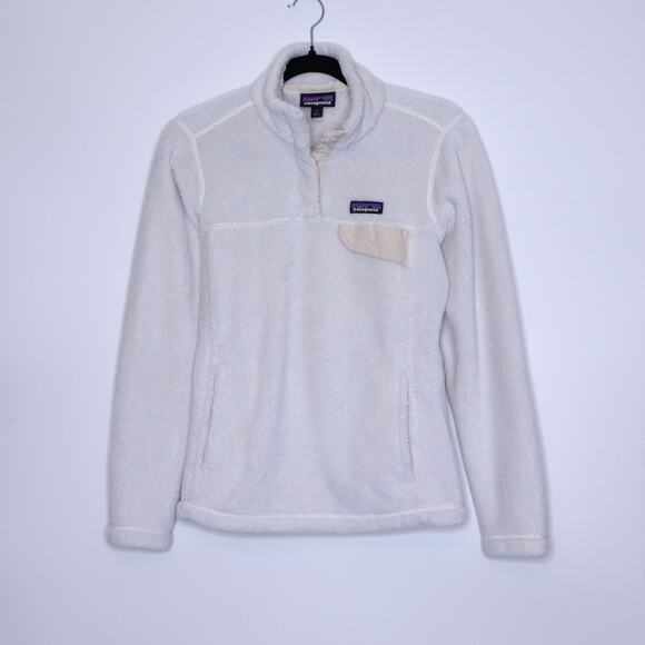 PATAGONIA Re-Tool Snap-T Fleece Pullover Raw Linen White X Dye Women's M - Picture 1 of 15